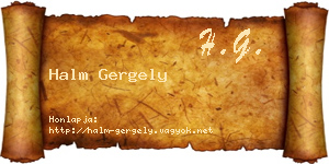 Halm Gergely névjegykártya