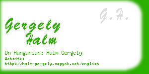 gergely halm business card